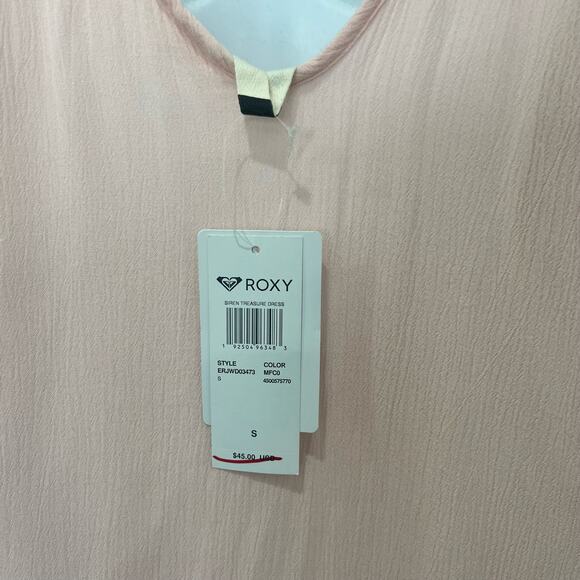 Roxy Pink Siren Treasure Button Front Lined Crinkle Mini Dress size S NEW Tags - Picture 7 of 11